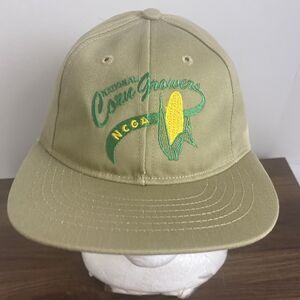 NCGA Made in USA Hat Cap National Corn Growers Tan Adjustable Trucker Farm